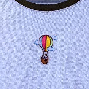 Medium White Woman's T with patch